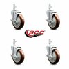 Service Caster Assure Parts 190PUBPRC4P Replacement Caster Set with Brakes, 4PK ASS-SCC-SQ20S514-PPUB-MRN-TLB-34-4